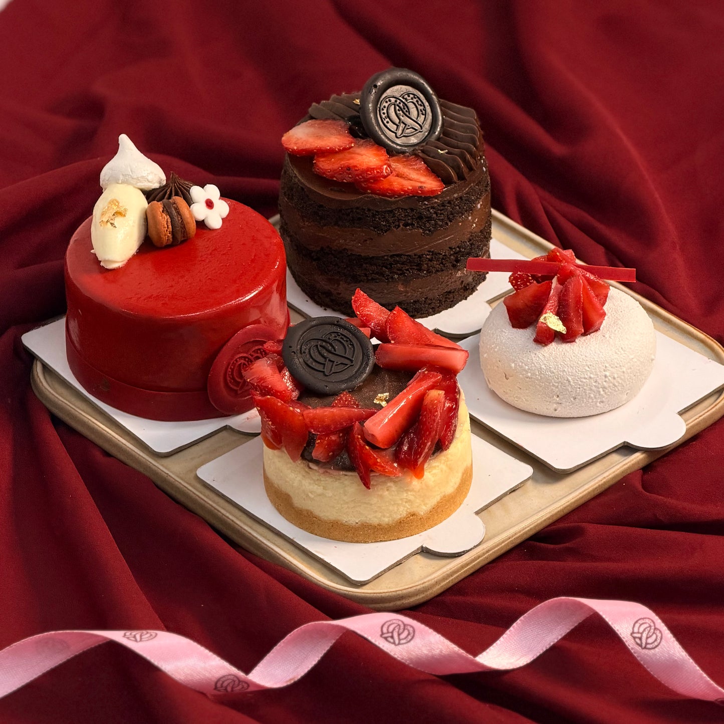 Strawberry Special Assorted Box of 4 Mini Cake