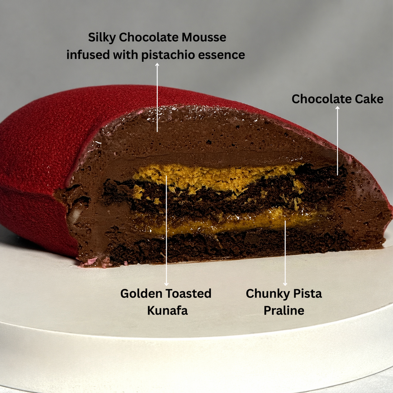 Velvet Pistachio Kunafa Heart (750gms)