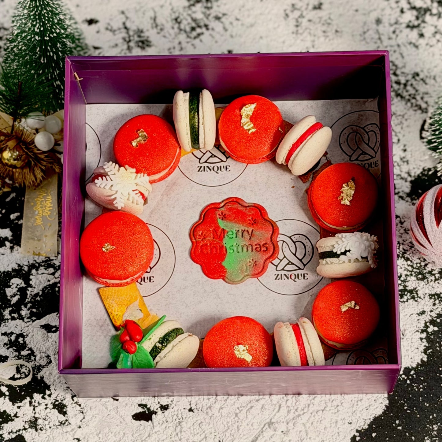 Christmas Macaron Wreath