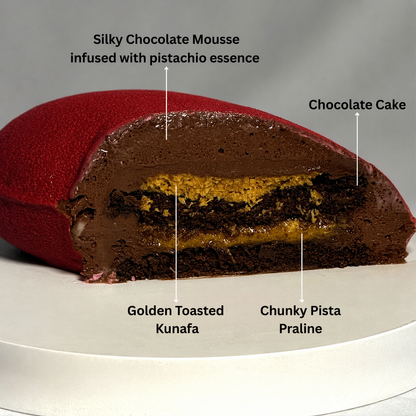 Velvet Pistachio Kunafa Heart (750gms)
