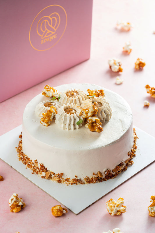 Salted Caramel and Almond Praline Cake (Vegan & Gluten-free)