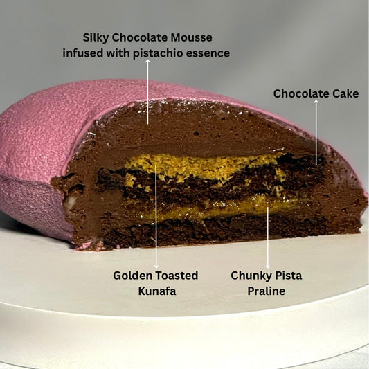 Velvet Pistachio Kunafa Heart